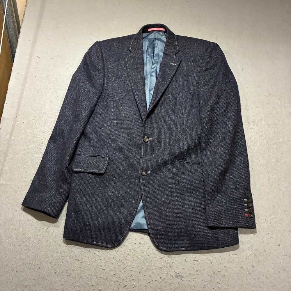 Thomas Pink Twill Blazer Men’s 42r Wool Single Breasted Flap Pockets